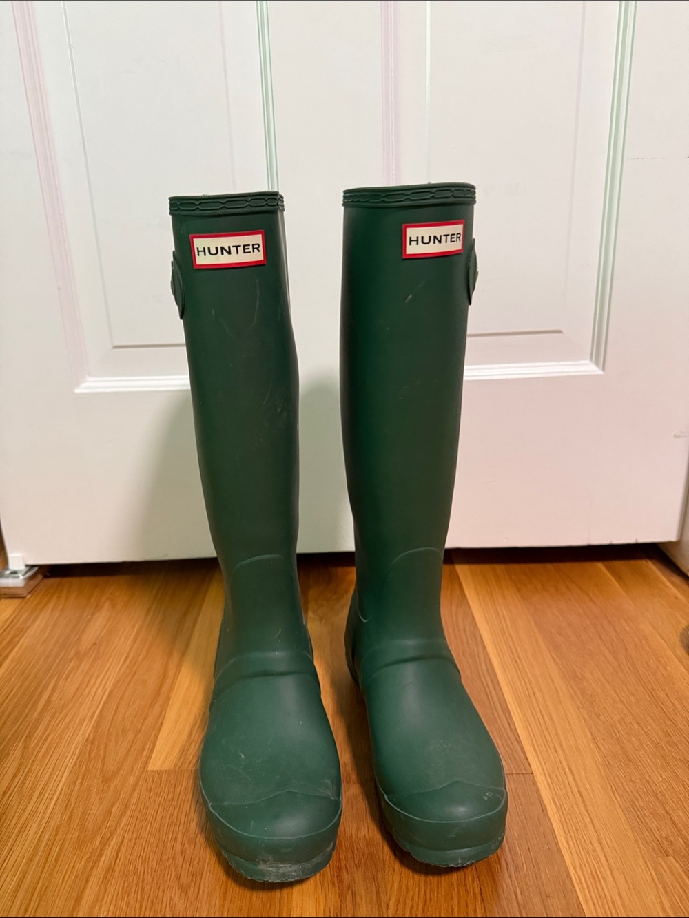 Hunter Forest Green Knee-High Rubber Rain Boots